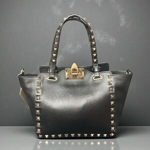 Valentino Garavani Black Studded Mini Tote